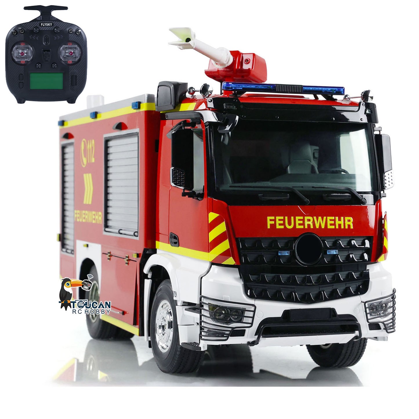 1/14 4x2 RC Fire Vehicles Radio Control Fire Fighting Truck Extinguisher 2-speed Transmission Motor ESC Servo Sound Light System