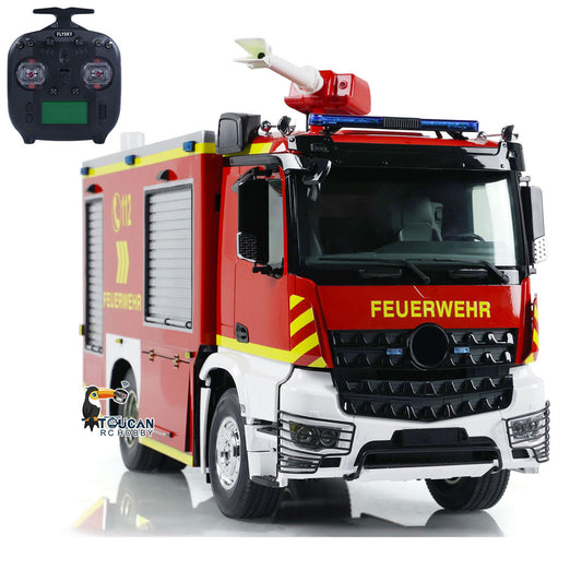 1/14 4x2 RC Fire Vehicles Radio Control Fire Fighting Truck Extinguisher 3-speed Transmission Motor ESC Servo Sound Light System