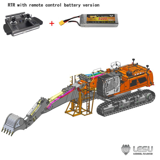 NEW LESU LR960 RC Excavator  Model 1/14 Hydraulic Demolition Machine RTR Digger Heavy Duty Radio Control Construction Vehicle