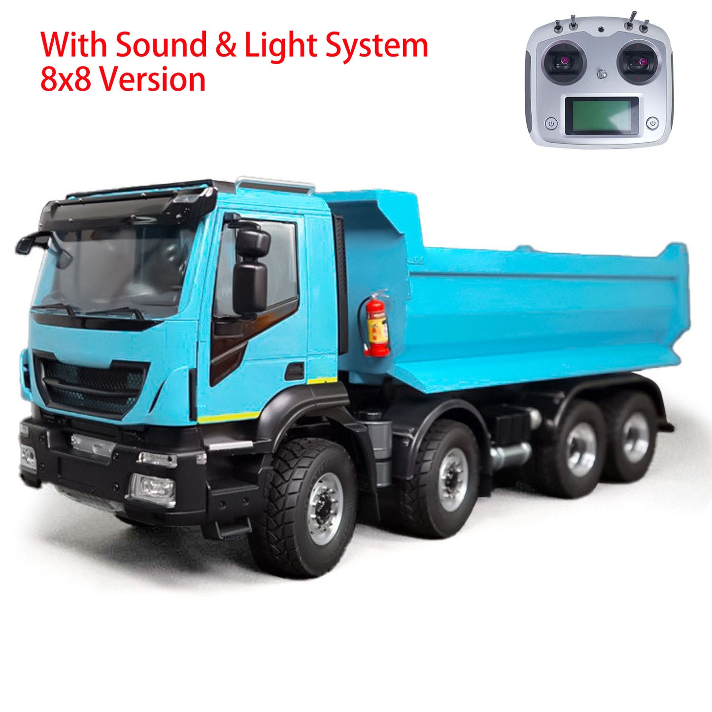 1:14 8x8 RC Hydraulic Equipment Radio Control Tipper Car 2-speed Dump Truck DIY Model Sound Light I6S LED Light Sound