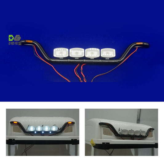 Cabin Aluminium LED Bar Light for 1/14 RC Tractor Truck 56323 56371 770S High-top R620 R730 1851 Remote Control Car DIY Models