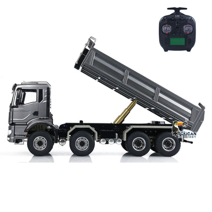 1:14 Scale Hydraulic 8x8 RC Tipper Truck Radio Control Dump Truck 2-speed Transmission Sound Light Assembled and Painted