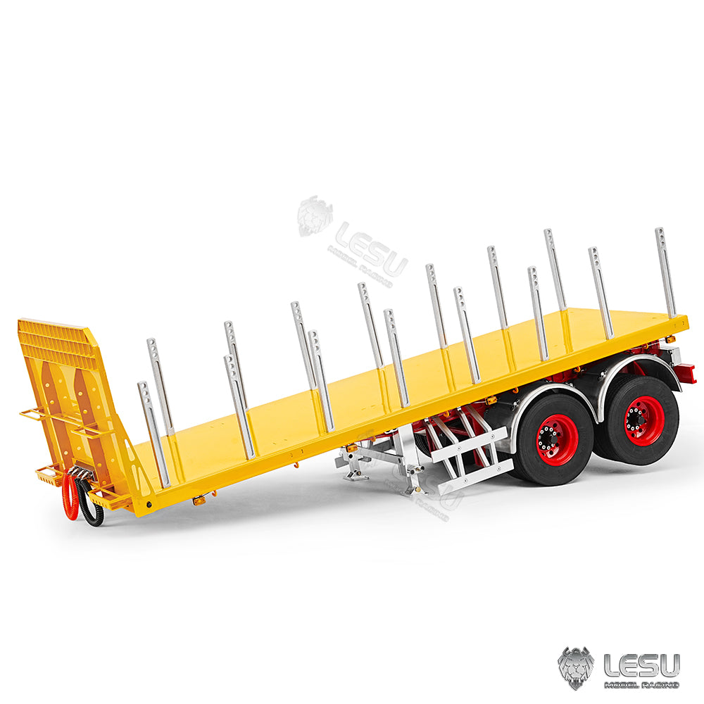 1/14 Scale 20FT LESU Semi Metal Trailer Assembled and Painted/Unpainted for Remote Control Cars RC Tractor Truck DIY Models Lights