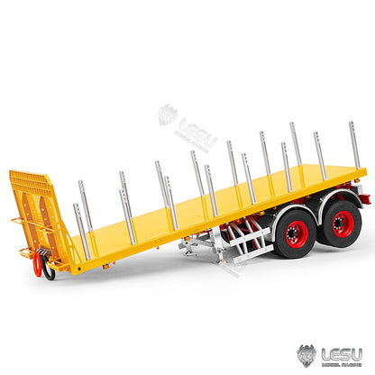 1/14 Scale 20FT LESU Semi Metal Trailer Assembled and Painted/Unpainted for Remote Control Cars RC Tractor Truck DIY Models Lights