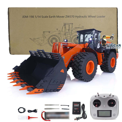 JDMODEL Metal 1/14 RC RTR Hydraulic Loader JDM-198 ZW370 Models W/ 2-Speed Transmission Battery Pump Servo ESC