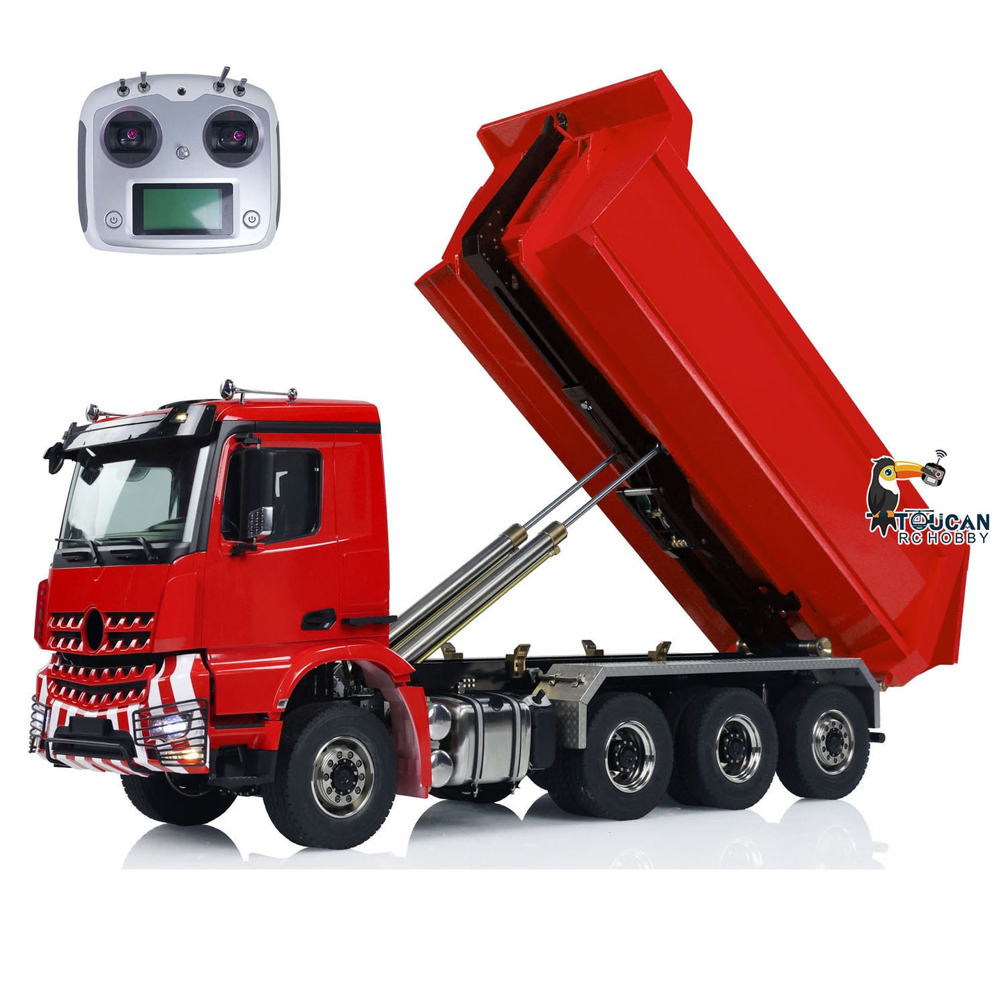 1/14 8x8 RC Hydraulic Roll On Full Dump Truck Remote Control Dumper Car Simulation Model PNP Version Light Sound System