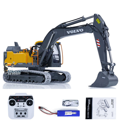 US Stock 1:14 RC Excavator Double E E010 EC160E Digger Full Alloy Metal Radio Controlled Engineering Vehicle Toys Gift for Children Adults