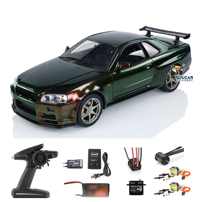 IN STOCK Customized Capo R34 4*4 1/8 Metal RC Roadster Cars Remote Control Drift Racing Vehicle Model Upgraded Version Brushless Motor Light System