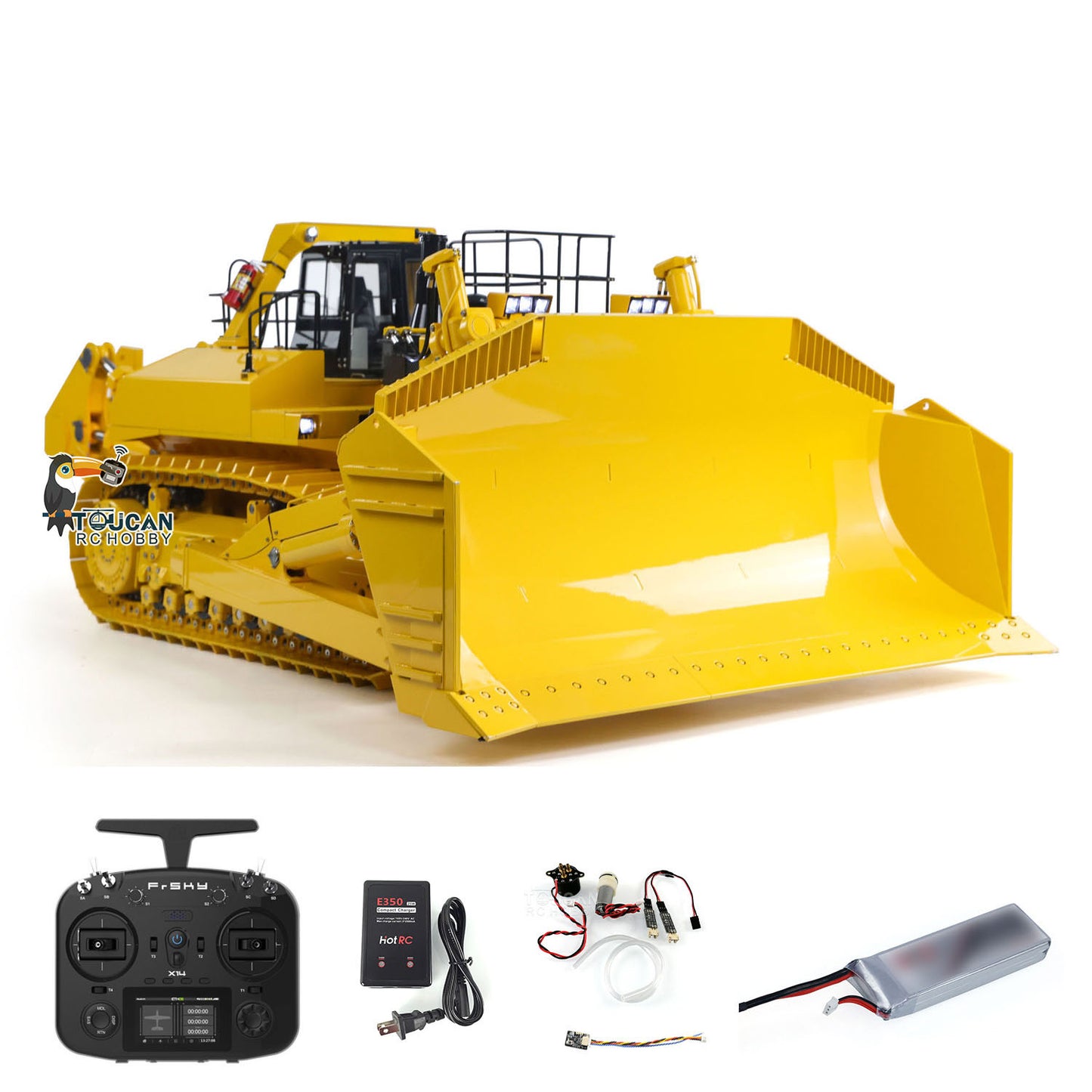 Metal JDMODEL 1/14 RC Hydraulic Bulldozer 575 Huge Dozer Heavy Machine Frsky X14 Radio RTR Mix Controlled Car Upgrade Smoking