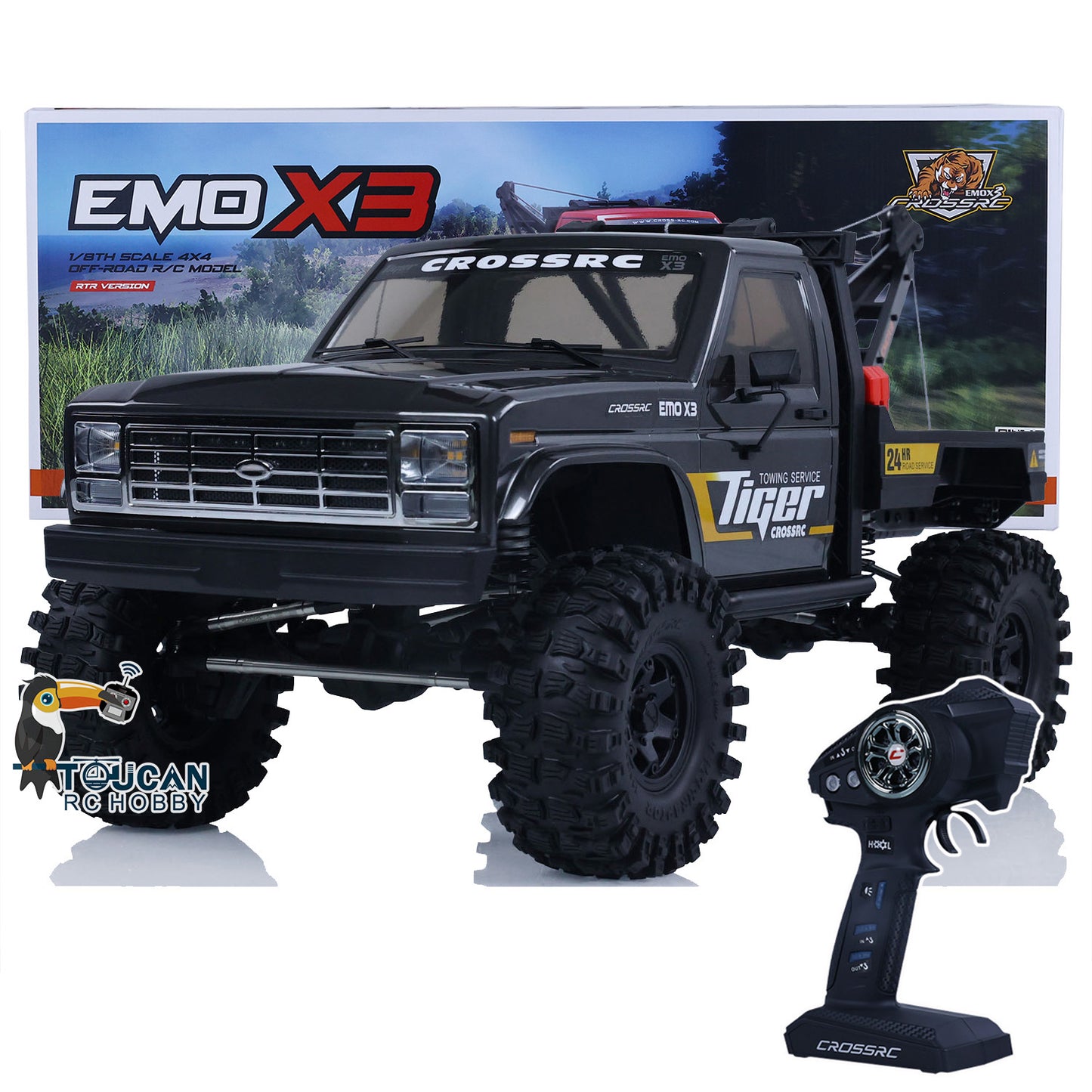 US Stock CORSSRC EMO X3 4WD 1/8 4x4 RC Rescue Towing Car Remote Control Crawler Climbing Vehicle DIY Model ESC Motor Servo