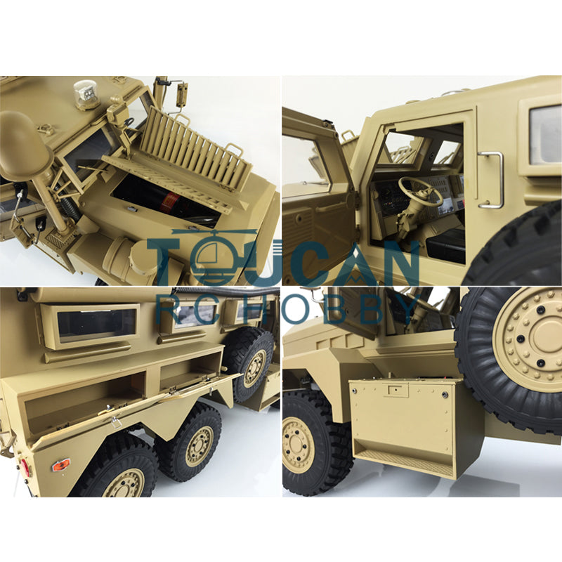 US Stock 6x6 MRAP Vehicle 1/12 RC Cougar 16CH Radio Explosion