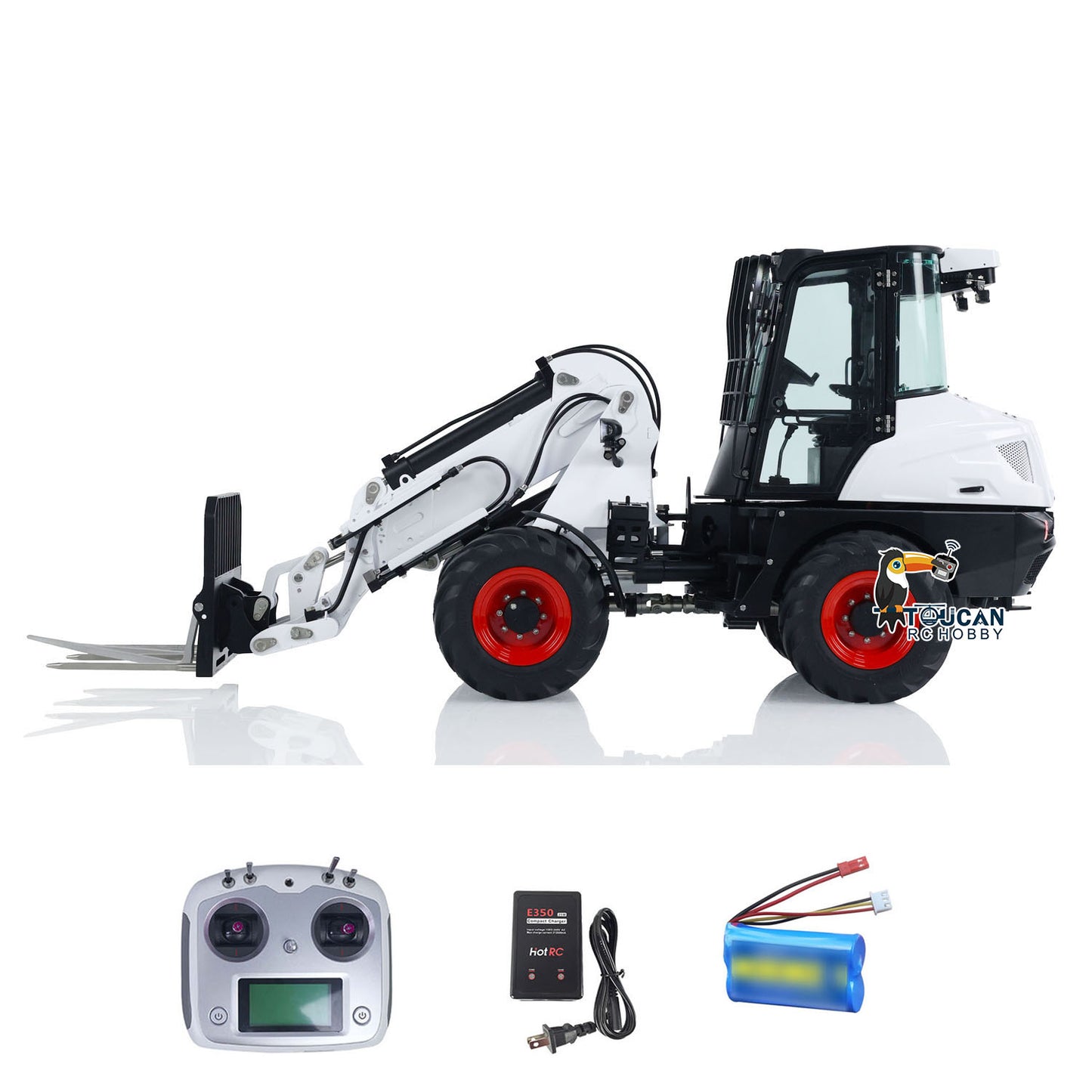 LESU 1/14 Hydraulic RC Loader Truck AT1050 Telescopic Arm Fork Painted Car Model Light Sound System PNP/RTR Optional Ver