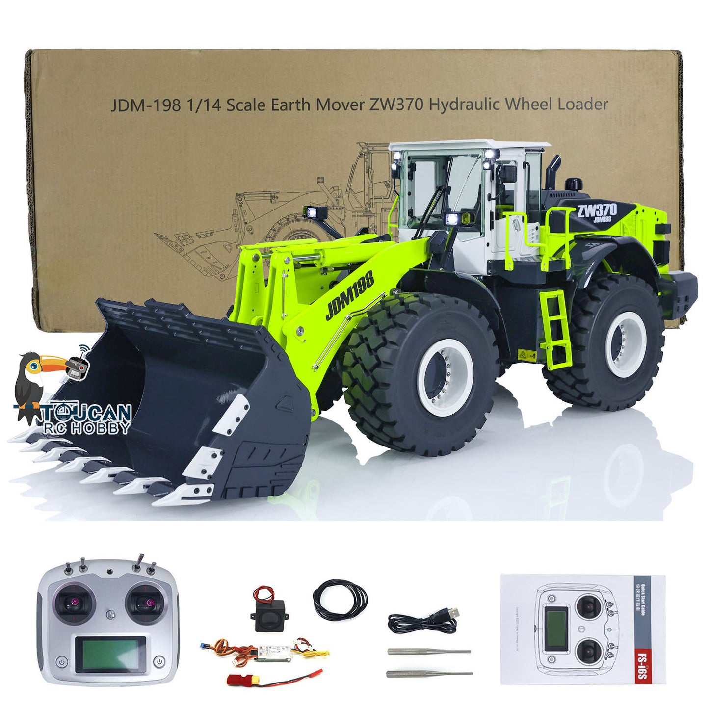 JDModel 198 Metal 1/14 RC Hydraulic Loader ZW370 Radio Control Construction Vehicle Truck Hobby Model Toy Gift for Children Adults