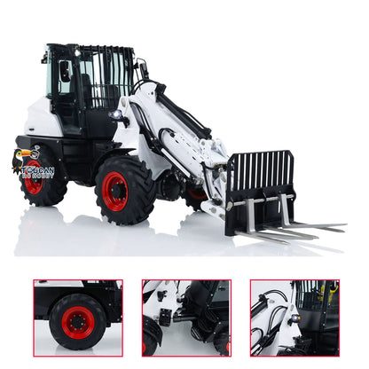 LESU 1/14 Hydraulic RC Loader Truck AT1050 Telescopic Arm Fork Painted Car Model Light Sound System PNP/RTR Optional Ver