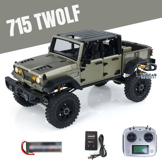 TWOLF 1/10 TW-715 RTR RC Off-road Metal Crawler Remote Controlled Climb Truck Sounds Lights Smoke Winch DIY Parts Model