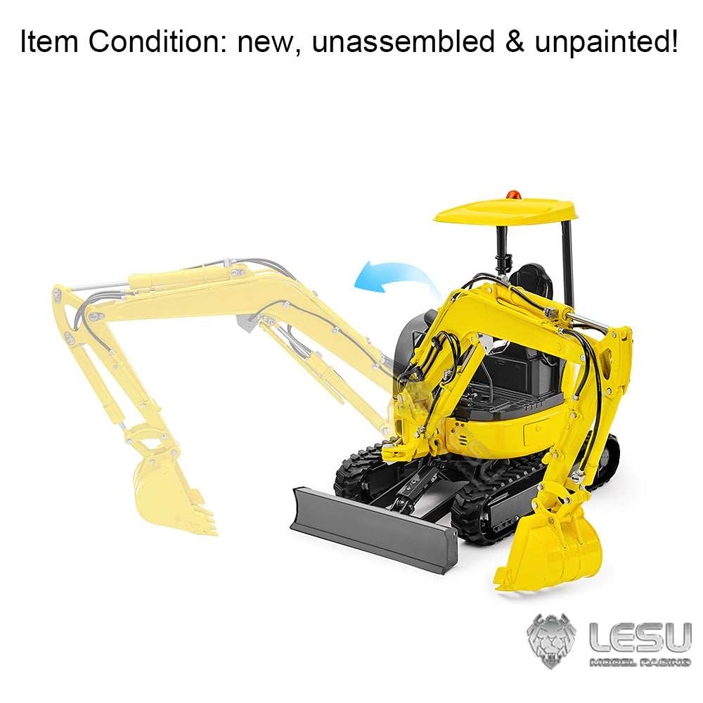 Unassembled KIT LESU 1/14 RC Hydraulic Excavator PC30 Metal Mini Digger Model Emulated Construction Vehicle 6CH Valve Unpainted