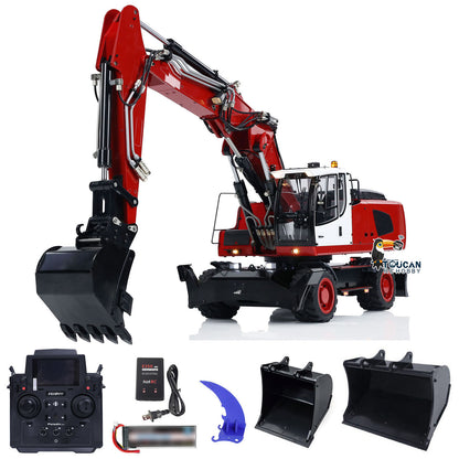 Metal 1/14 RC Hydraulic Excavator R946 PL18EV Remote Control Wheeled Diggers Motor Servo Esc Lights Battery Assembled Painted