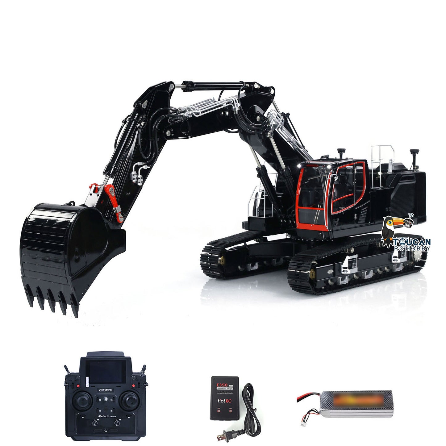 1/14 LESU LR945 3 Arms RC Hydraulic Excavator RTR Radio Control Digger DIY Model Ready to Run FlySky PL18EV Lite Light System