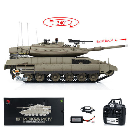 Henglong RC Tank TK7.0 IDF Merkava MK IV RC Main Battle Tank Infrared Combating Turret Rotation Standard Edition 3958-1