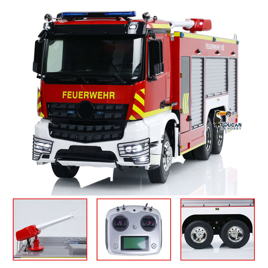 TOUCAN 1/14 6x4 RC Fire Fighting Truck Remote Control Fire Vehicles RTR Car Assembled and Painted Model Sound Light System