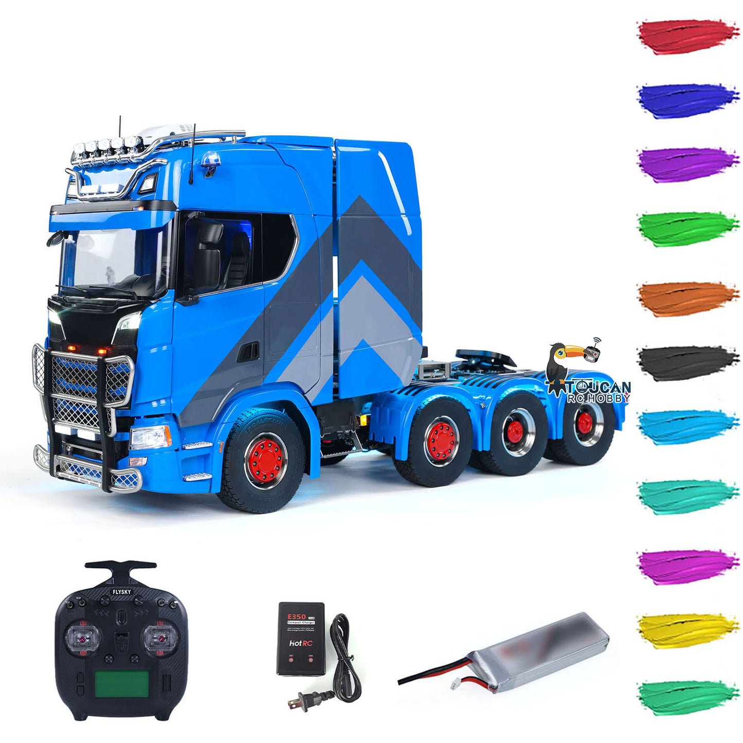 770S 1/14 Radio Control Tractor Truck 8x8 Metal Chassis Remote Control Lorry ST8 Battery