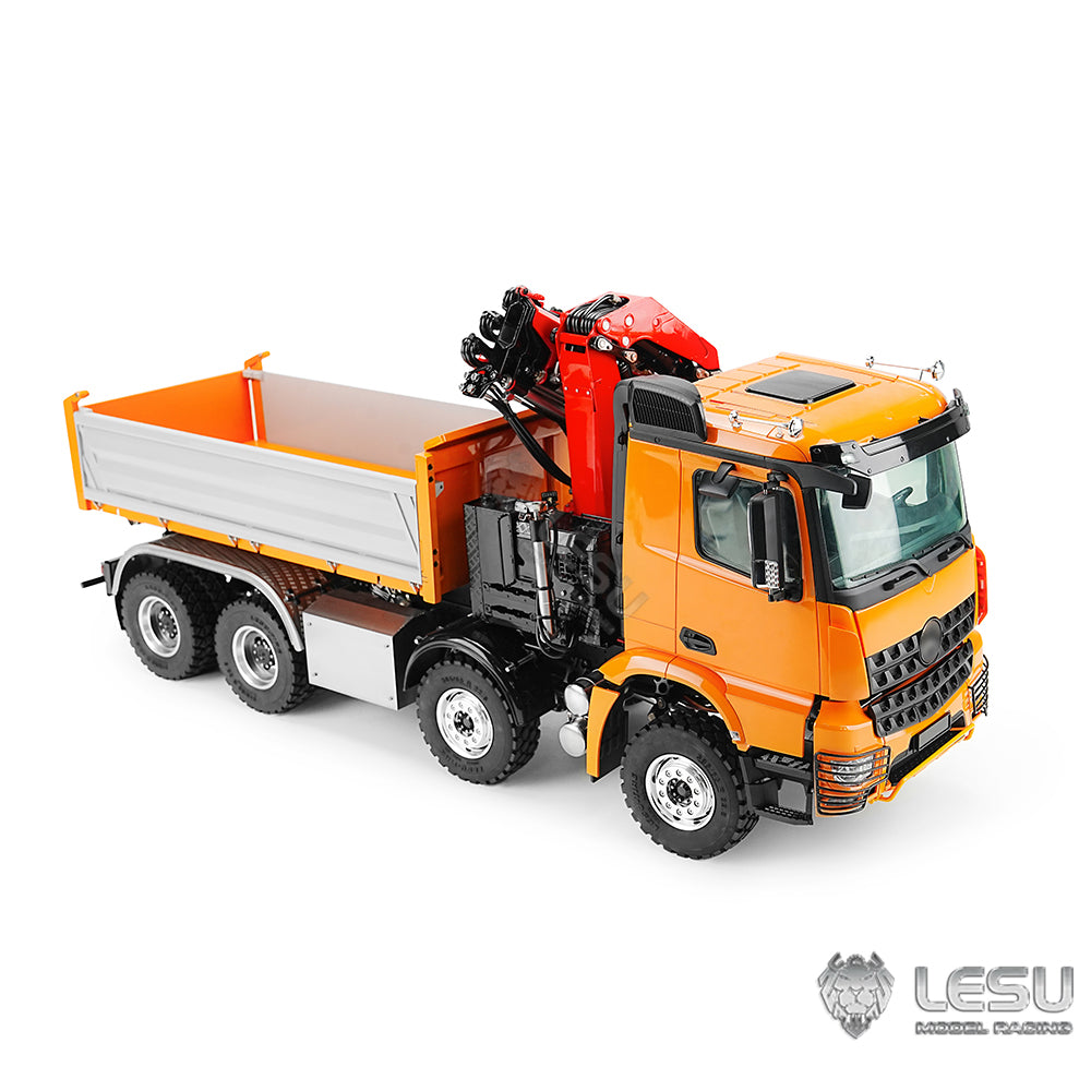 LESU 3348 1/14 Scale RC Hydraulic Dump Truck 3-Ways 8X8 Remote Control Crane Tipper Vehicle