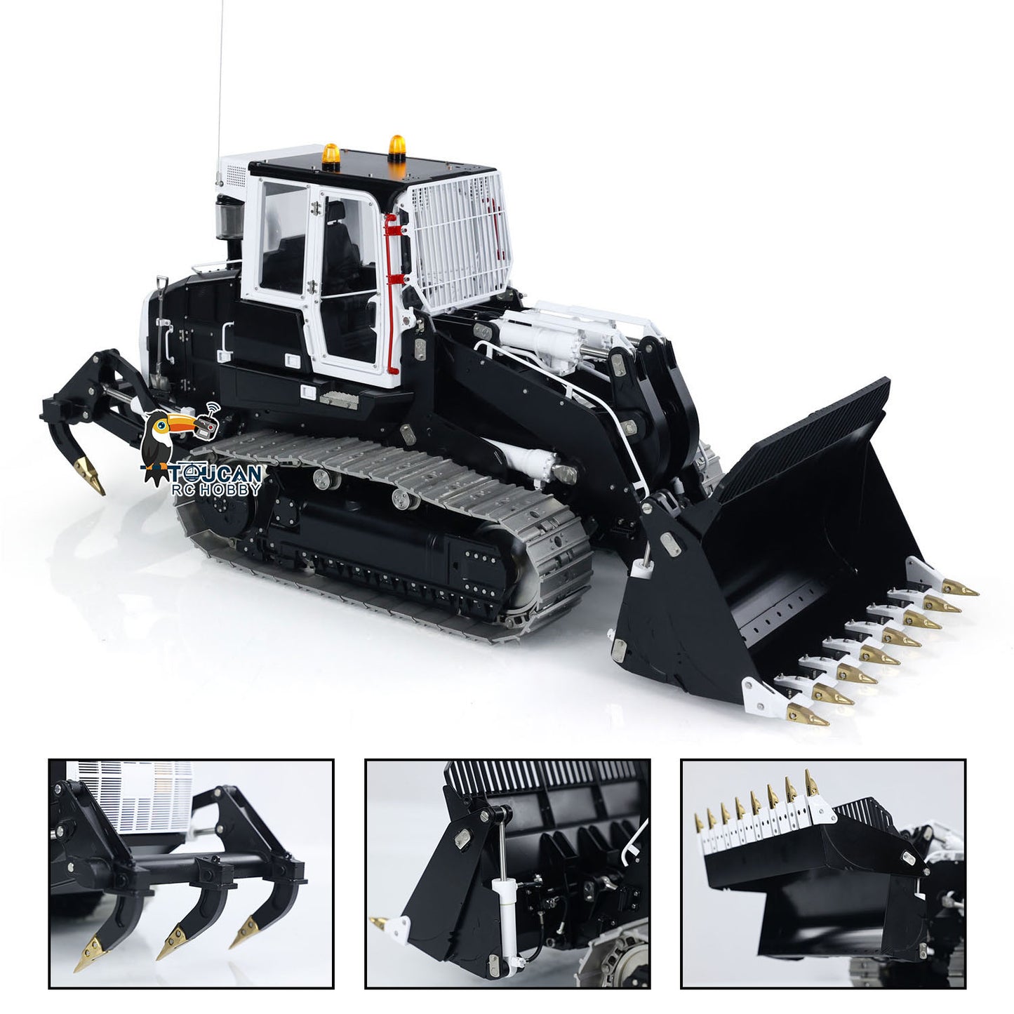 IN STOCK Customized LESU 1:14 RC Hydraulic Tracked Loader AOUE 973K Car Openable Bucket Rear Plow Metal Tracks Sprockets Powerful Good Performance