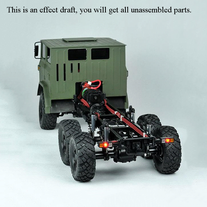 CROSSRC 1/12 Model XC6-A Off Road Military Truck KIT Motor Light Car 6*6 Vehicle 621*210*249MM Light System ESC Servo