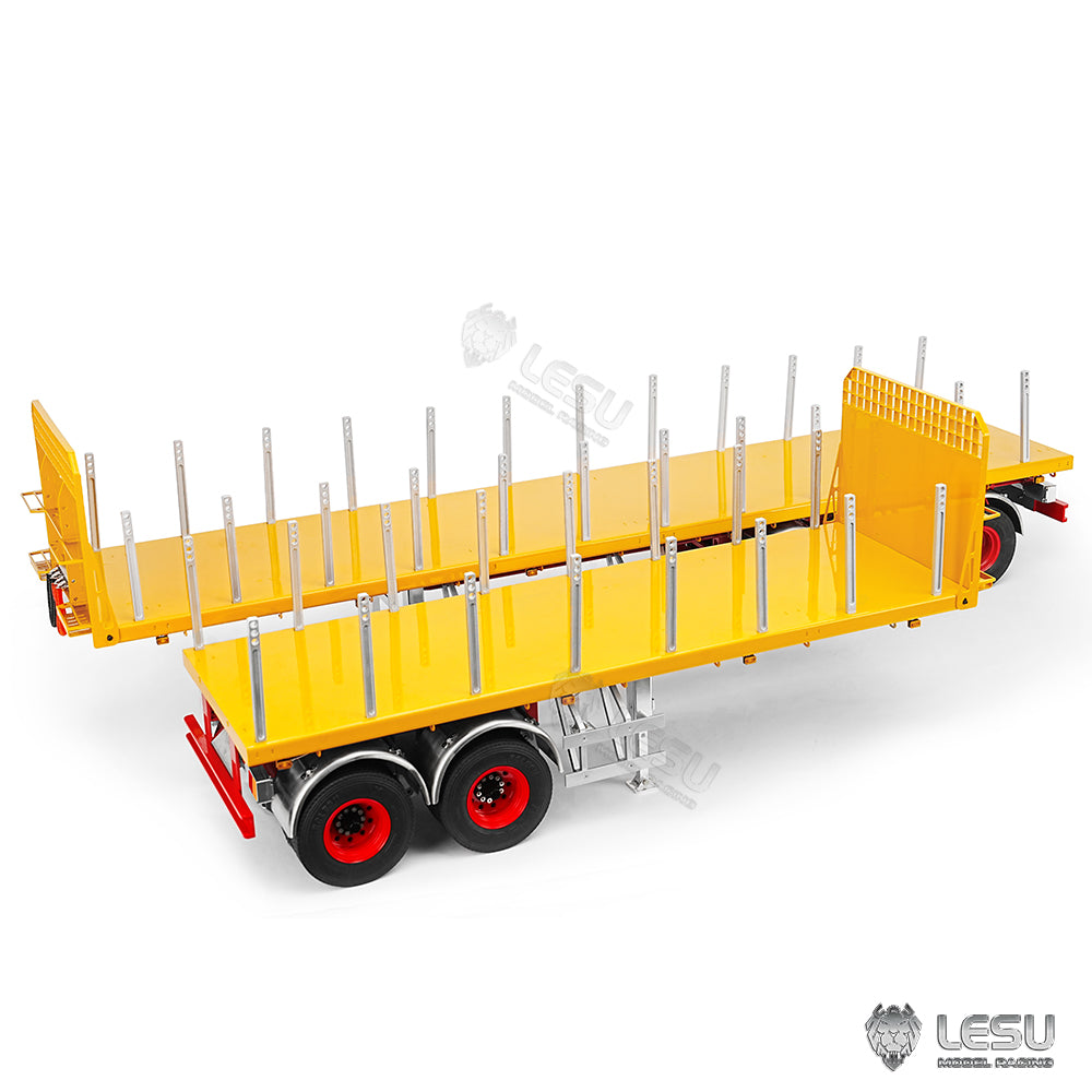 1/14 Scale 20FT LESU Semi Metal Trailer Assembled and Painted/Unpainted for Remote Control Cars RC Tractor Truck DIY Models Lights