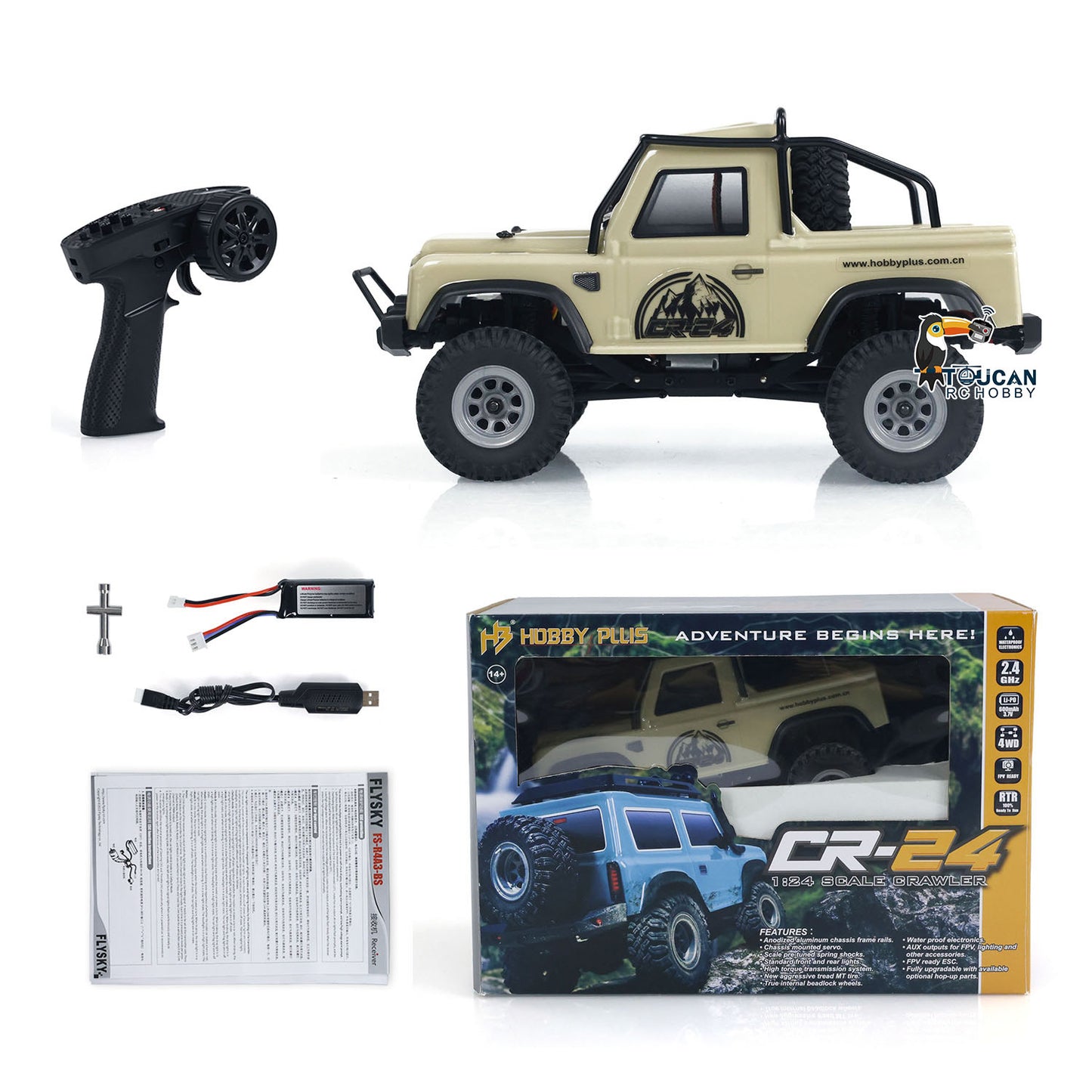 1:24 4x4 4WD RC Off-road Vehicles Mini Remote Control Climbing Crawler Car DIY Simulation Model ESC Servo Light System