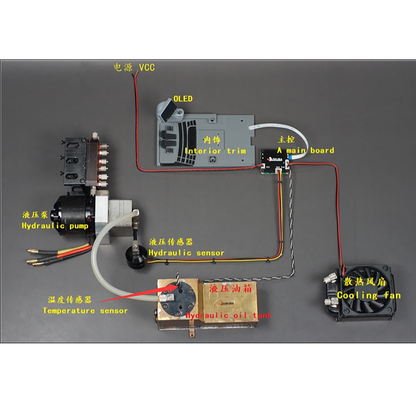 Multimedia Display Screen Current Voltage Temperature Pressure Usage Time Brand for DIY 1/14 RC Tractor Truck Dumper Tipper