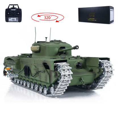 US STOCK Tongde 1/16 Military RC Tank Churchill Mk.VII Metal Tracks Wheels Gearbox Infrared Battle Model Radio Control Armored Vehicles Battery