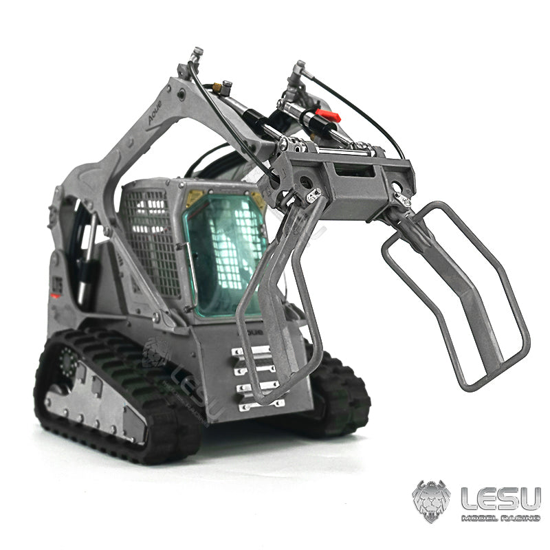 LESU 1/14 Scale Metal Assembled Aoue LT5 Skid-Steer Loader Radio Control Tracked Dozer Blade Openable Bucket Gripper Hay Clamp