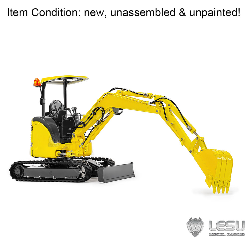 Unassembled KIT LESU 1/14 RC Hydraulic Excavator PC30 Metal Mini Digger Model Emulated Construction Vehicle 6CH Valve Unpainted