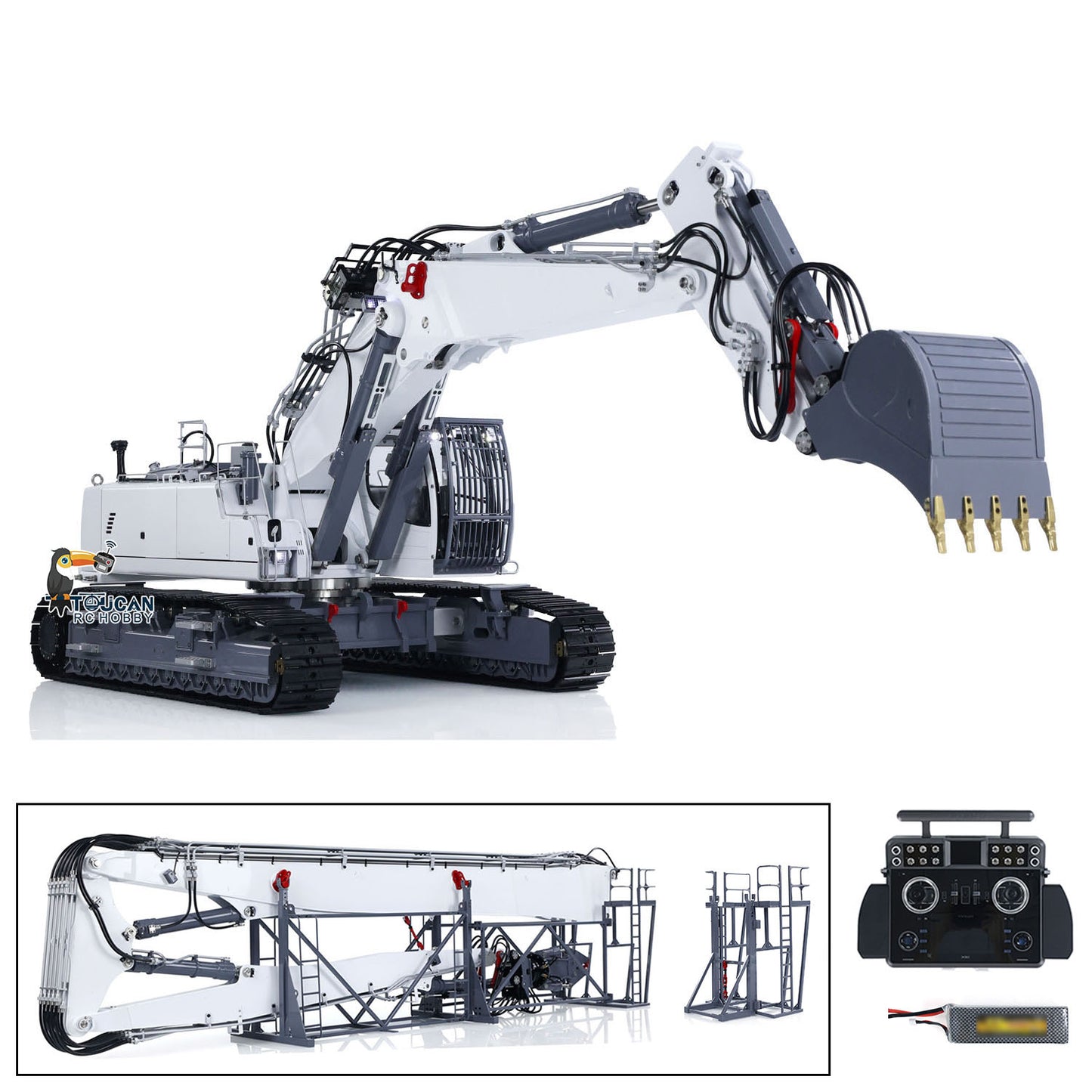 LESU 1/14 RC Heavy Full Hydraulic Demolition Excavator Aoue LR960 XE Two Type Digging Arms RTR Model Digger Construction Car