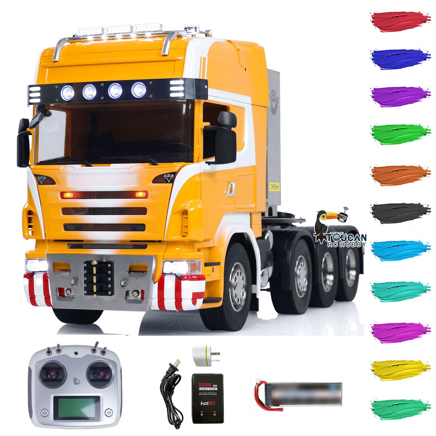 TOUCAN RC HOBBY 1/14 JDM Rc Model Metal Hydraulic 8X8 Rc Dumper Truck  2Speed Axles Differential Lock Sound