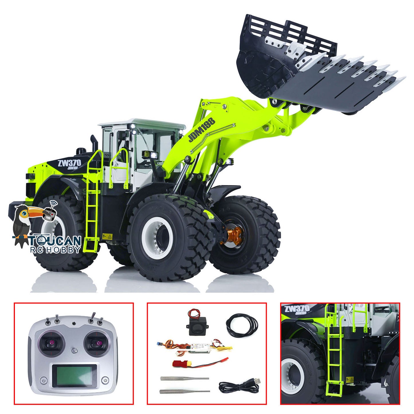 JDModel 198 Metal 1/14 RC Hydraulic Loader ZW370 Radio Control Construction Vehicle Truck Hobby Model Toy Gift for Children Adults