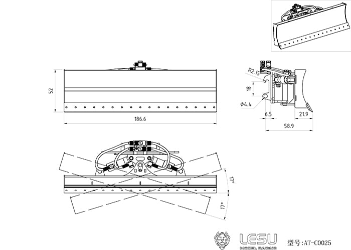 LESU Metal 1/14 Aoue LT5 Remote Controlled Hydraulic Loader Customized Assembled Painted Skid-Steer Ready To Run Vehicle Blade Sieve Bucket Hay Clamp Ripper