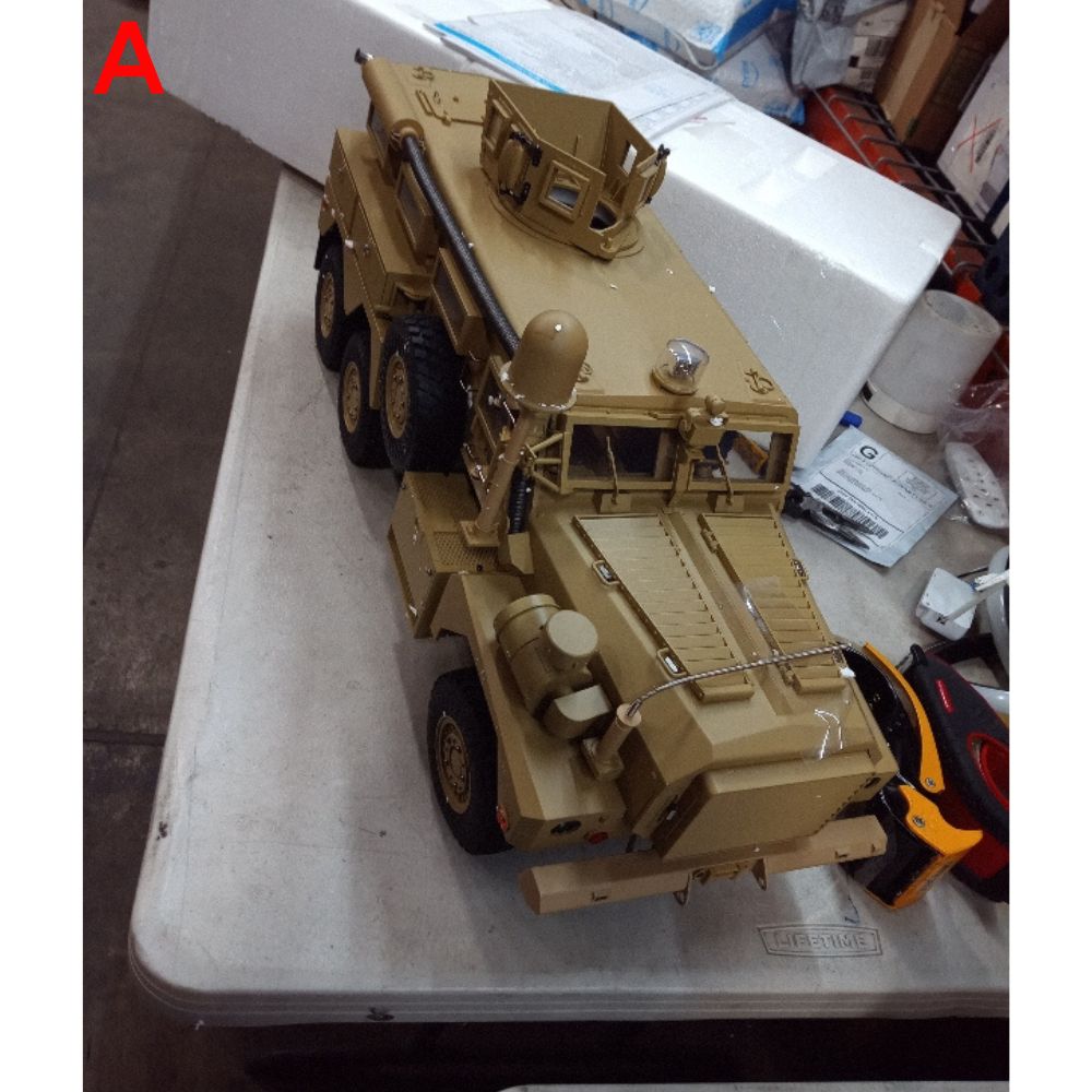 US Stock Second-hand 1/12 6*6 6x6 MRAP RC Vehicle 16CH Radio Explosion Proof Car ESC Motor Painted DIY Hobby Model 647*232*293mm