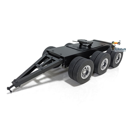 Metal 3 Axles Trailer with Fifth-wheel Traction for 1/14 RC Tractor Truck Lorry Car Hydraulic Dumper Loader Model Vehicles