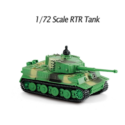 1/72 German Tiger RC Tanks Remote Control Mini Panzer RTR Military Vehicle Model Toy Tank Sound Turret Turns 360