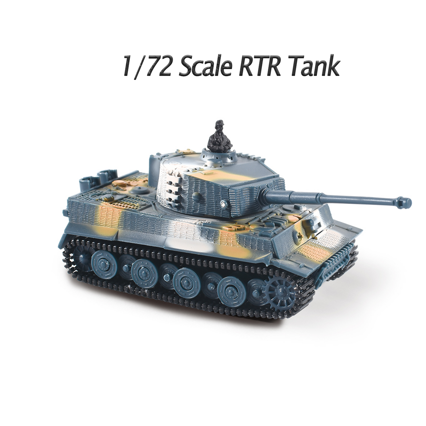 1/72 German Tiger RC Tanks Remote Control Mini Panzer RTR Military Vehicle Model Toy Tank Sound Turret Turns 360