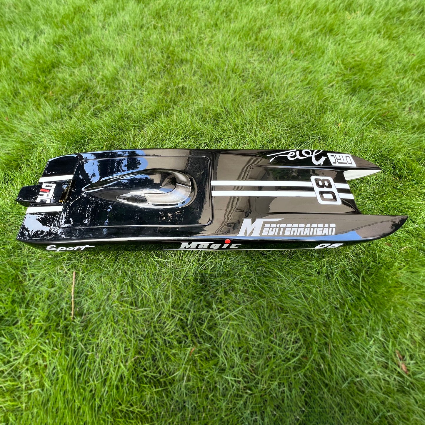 US STOCK E32 Fiber Glass Black Electric Racing PNP RC Boat W/ Motor Servo ESC Radio Control Model