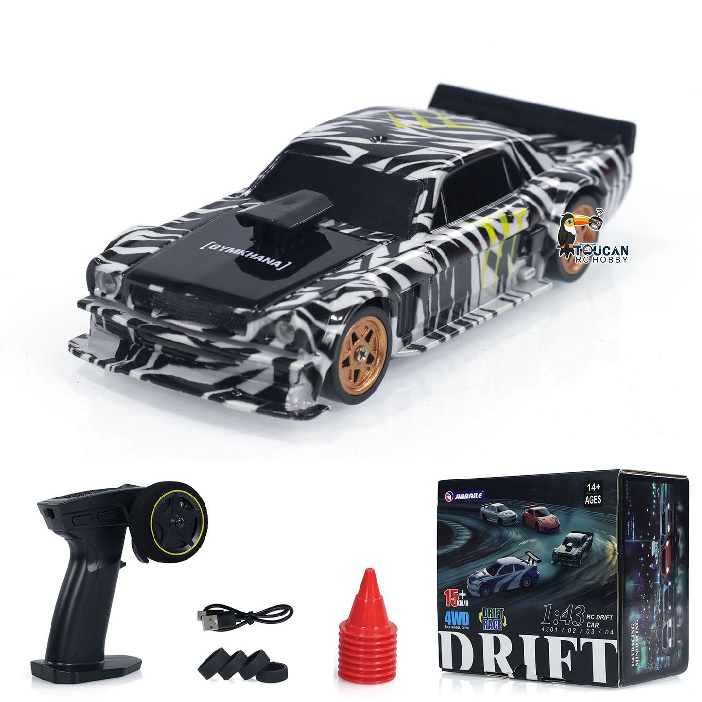 US STOCK 1/43 Radio Control Drift Car 4WD RC 2.4g Mini Race Car Toy High Speed Model