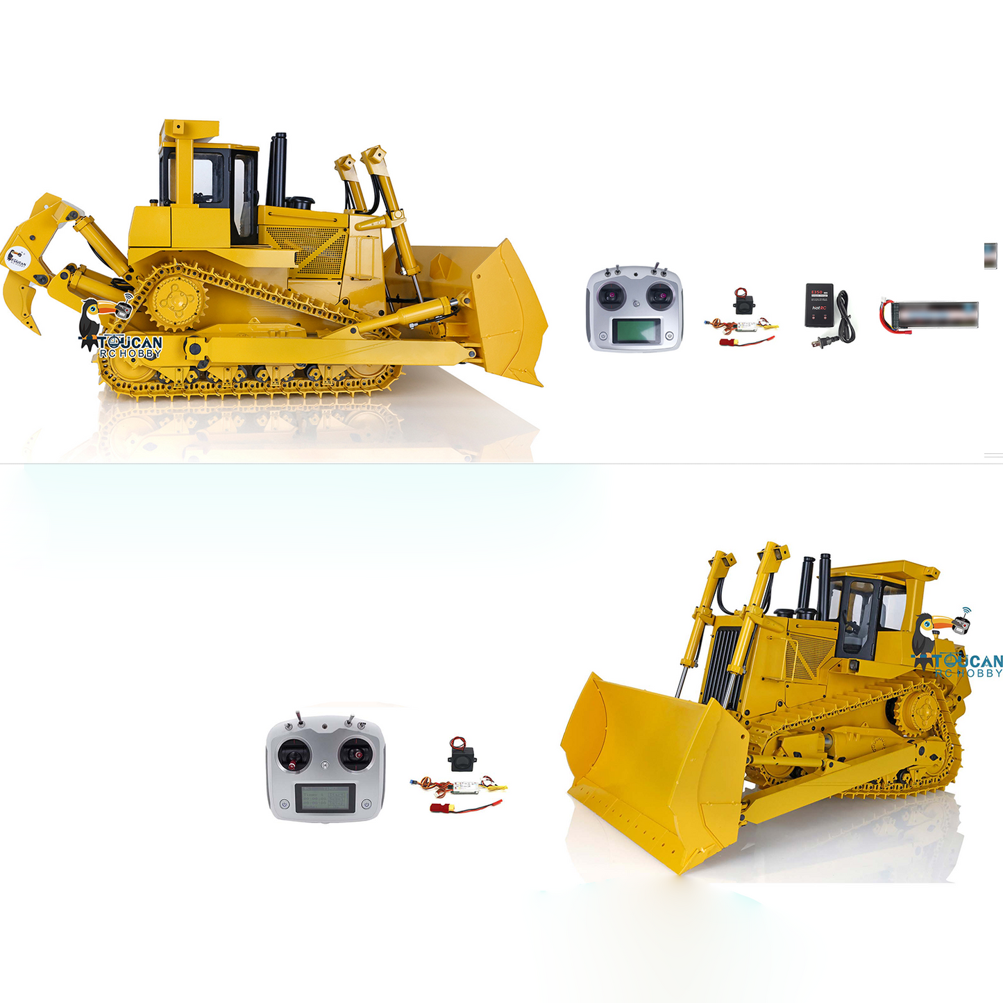 IN STOCK JDModel DXR2 Metal 1/14 Scale RC Hydraulic Bulldozer Remote Controlled Heavy-duty Dozer Earth Moving Machine New Sound Simulation Heavy Vehicle Model