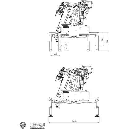 LESU Metal Hydraulic Timber Crane for 1/14 RC Tractor Truck TAMIYA Lorry Wood Hauling Car Simulation Vehicle Hobby Model DIY