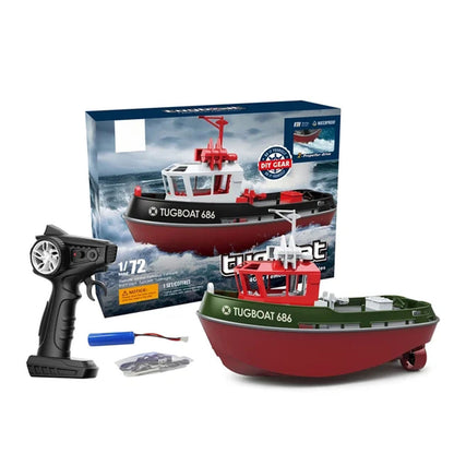 1/72 Heng Long 2.4G Plastic RC Tugboat Remote Control Towboat Powerful Dual Motor Simulation Electric Model RTR 23x10x15cm