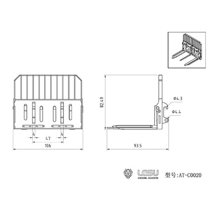 LESU 1/14 Scale Metal Assembled Aoue LT5 Skid-Steer Loader Radio Control Tracked Dozer Blade Openable Bucket Gripper Hay Clamp