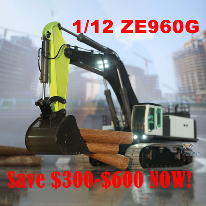 USA Pre-order 1/12 Metal RC Hydraulic Excavator ZOOMLION ZE960G Double Pump RTR Radio Control Digger Heavy Machine Model