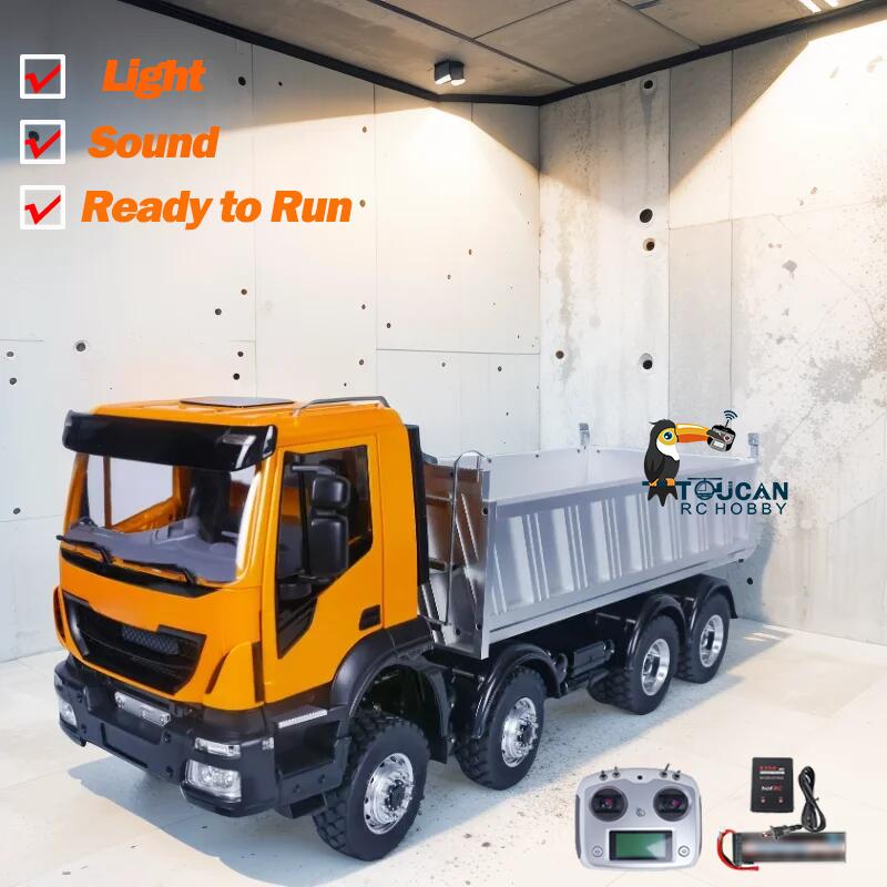 LESU 1/14 Painted RTR RC Hydraulic Dump Truck 8X8 for Metal Chassis Lock Differential Steering Servo Charger ESC